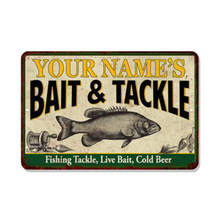 CHICO CREEK SIGNS Personalized Bait & Tackle Sign Wall Décor