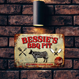 CHICO CREEK SIGNS Personalized BBQ Pit Sign Outdoor Wall Décor