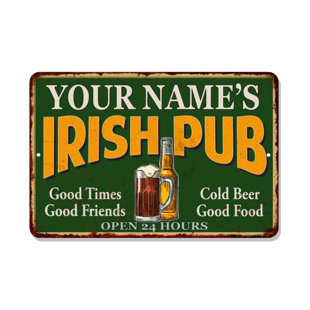CHICO CREEK SIGNS Personalized Irish Pub Sign Wall Décor