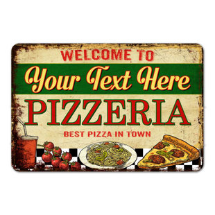CHICO CREEK SIGNS Personalized Pizzeria Sign Decorative Wall Art