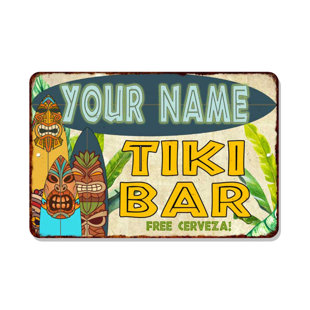 CHICO CREEK SIGNS Personalized Tiki Bar Sign Backyard Décoration