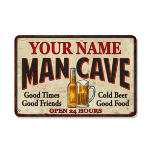 CHICO CREEK SIGNS Personalized Man Cave Sign Wall Decor
