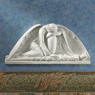 DESIGN TOSCANO Angel Weeping Pediment Wall Sculpture