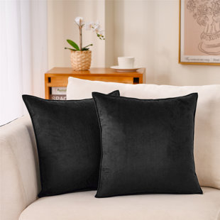 WARISI Flanged Velvet Velvet Throw Pillow (Set of 2)