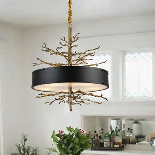ROSDORF PARK Pendant Light Finish Tree Branch Chandelier, Ceiling Pendant Hanging Light Gold Chandelier For Dining Room, Living Room, Bedroom, Entryway