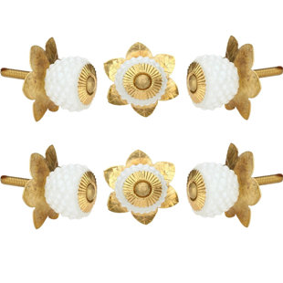 PERILLA HOME 1.5" Diameter Flower Novelty Knob Multipack (Set of 6)