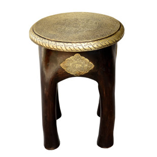 CASA MORO 45cm Tall Solid Wood Stool