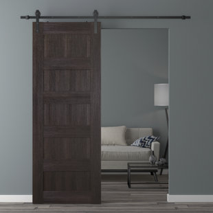 BELLDINNI Paneled Wood Prefinished Barn Door with Installation Hardware Kit