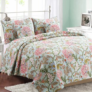 COZY LINE HOME FASHION Cotton Floral Quilt Set