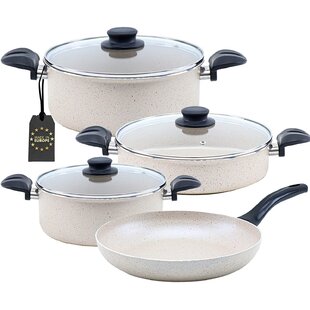 HAKAN 7 - Piece Non-Stick Aluminum Cookware Set