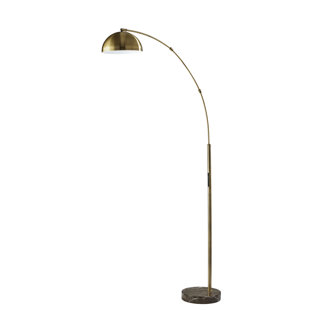 ALLMODERN Badlingham 71.5'' Antique Brass/Black Marble LED Arched/Arc Floor Lamp