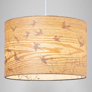 MARLOW HOME CO. 20cm H x 30cm W Plastic Drum Lamp Shade ( Screw On ) in Brown