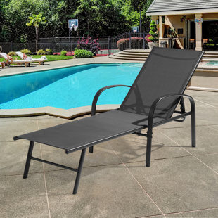 AOK GARDEN Outdoor Steel Chaise Lounge