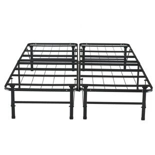 ALWYN HOME Overshores 14" Modern Metal Bed Frame with Steel Slat Support – Durable, Space-Saving Folding Black Bed Frame for Enhanced Comfort and Stability