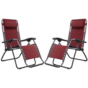 ARLMONT & CO. Gonroff Chairs Pool Lounge Chair Zero Gravity Recliner Lawn Patio Outdoor Porch Beach Chair (Set of 2)