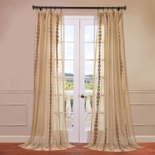 HOUSE OF HAMPTON® Hershman Embroidered Rod Pocket Sheer Curtains Single Panel Drapes