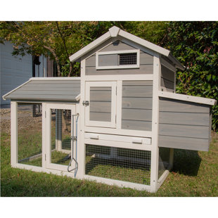 Pets Imperial® Grey Clarence Chicken Coop Hen House Run Nest Box Rabbit Hutch - Integrated Run