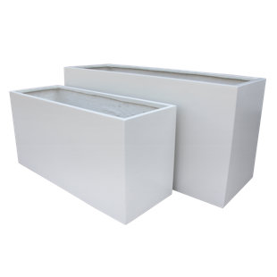 MADE4HOME 2-Piece Poly Fiber Stone Planter Box Set (Set of 2)
