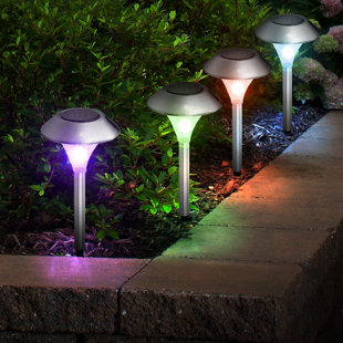 SOLAREK 4 Piece Color Changing Lights Solar Yard Lights Landscape Lights