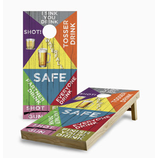 SKIP'S GARAGE Drinking Corn Hole Board Set With Carry Case