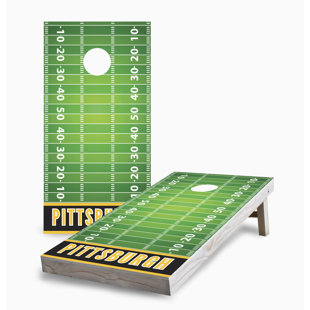 SKIP'S GARAGE Pittsburgh Football Corn Hole Board Set With Case & Lights