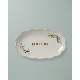 LENOX French Perle Scallop Oval Platter