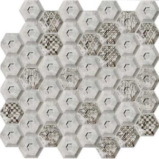 VIRIDIAN MEADOWS 6" x 7" Ceramic Honeycomb Mosaic Tile