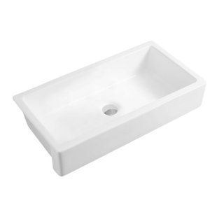 HHK HOME 37'' L Farmhouse / Apron Single Bowl Fireclay Kitchen Sink
