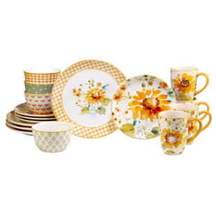 Certified International Sunflowers Forever 16Pc Dinnerware Set