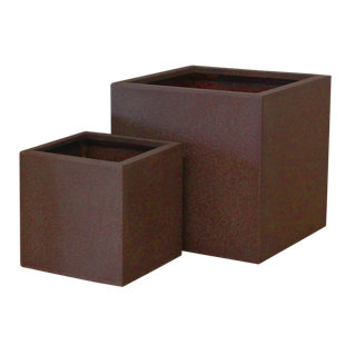 MADE4HOME Rhine 2-Piece Poly Fiber Stone Planter Set (Set of 2)