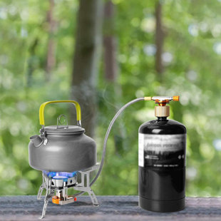 C&G OUTDOORS 3500W Windproof Camp Stove Camping Gas Stove With Fuel Canister Adapter, Piezo Ignition, Carry Case, Portable Collapsible Stove Burner For Outdoor Backpacking Hiking And Picnic