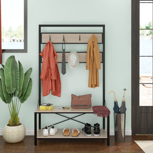 MYLOTUS-HOME Hall Tree 40'' Wide with Bench and Shoe Storage