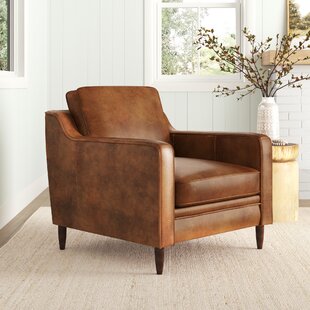 SAND & STABLE™ Ashtabula Genuine Leather Square Arm Accent Chair