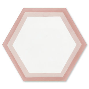 VILLA LAGOON TILE Hex Halo Two A 8" x 8" Cement Patterned Wall & Floor Tile