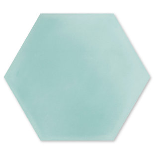 VILLA LAGOON TILE Solid Mixed Aqua Hex 8" x 9" Cement Wall & Floor Tile