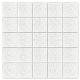 VILLA LAGOON TILE Andalusia Petite Fog 8" x 8" Cement Patterned Wall & Floor Tile