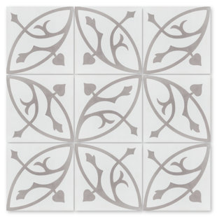 VILLA LAGOON TILE Boden H Sencillo 8" x 8" Cement Patterned Wall & Floor Tile