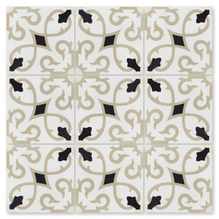 VILLA LAGOON TILE Charlotte Primero 8" x 8" Patterned Cement Wall & Floor Tile