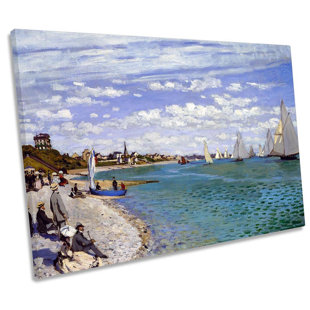 CANVAS GEEKS Claude Monet Regatta At Sainte Adresse by Claude Monet - Wrapped Canvas Print