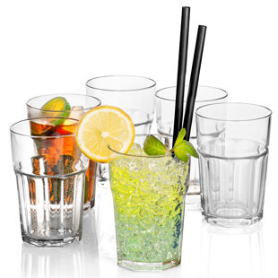 Crystalia USA 6 - Piece 12.25oz. Glass Drinking Glass Glassware Set
