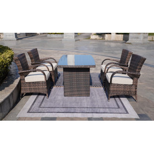 PRIMESTOK 5 Piece Rattan Sofa Seating Group with Cushions