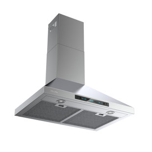 HISOHU 29.53" 780 CFM Ducted Wall Mount Range Hood in ‎Stainless Steel with Damper Included