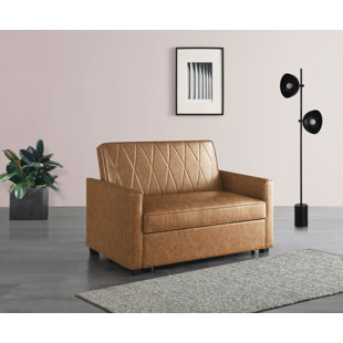 EBERN DESIGNS Helsell 2 Seater Vegan Leather Sofa Bed