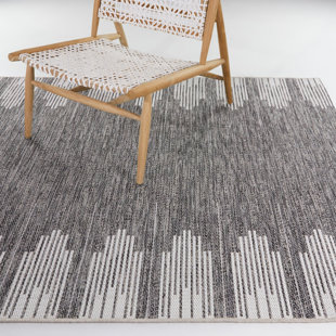 CANORA GREY Jialin Taupe Art Deco Indoor/Outdoor Area Rug