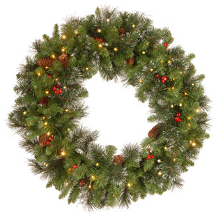 NATIONAL TREE COMPANY Faux Lighted Pinecone 30'' Wreath