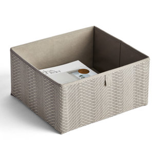 CALIFORNIA CLOSETS® Grove Fabric Cube or Bin Grey Chevron
