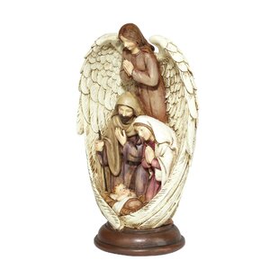 DICKSONS INC Holy Family With Angel Nativity Set