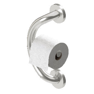 HEALTHCRAFT PLUS Toilet Paper Holder 14.5" in Brushed Stainless, Grab Bar for Bathroom Safety (500 lb Capacity)