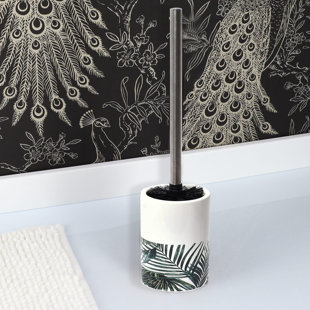 EVIDECO Tropical Freestanding Toilet Brush and Holder Set