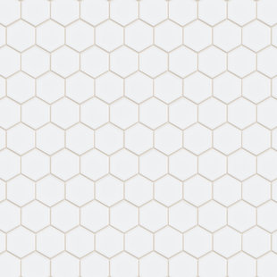 MEROLA TILE Metro 2" Hex Glossy White 11-1/8 in. x 12-5/8 in. Porcelain Mosaic Floor and Wall Tile